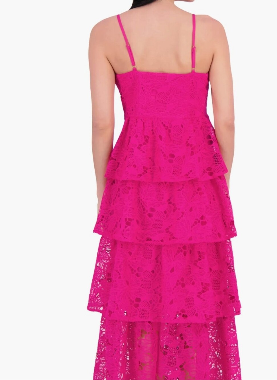 Siena Studio Fuchsia Lace Tiered adjustable-Strap Maxi Dress size 6 new with tag - Picture 3 of 14